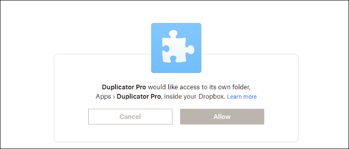 允許訪問 Dropbox 帳戶
