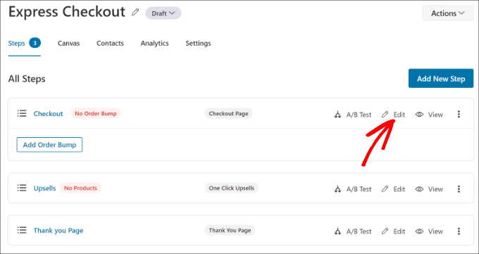 編輯結(jié)賬頁面