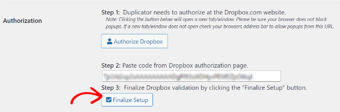 輸入代碼并完成設置