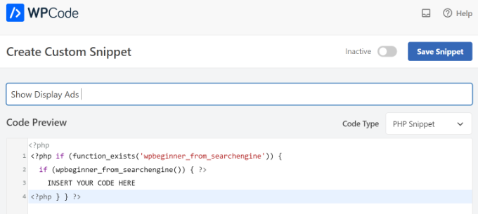輸入代碼并選擇代碼類型