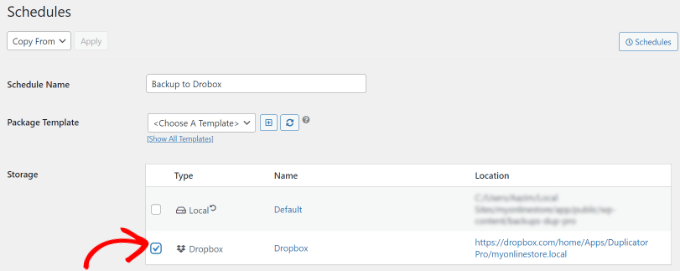 輸入名稱并選擇存儲位置