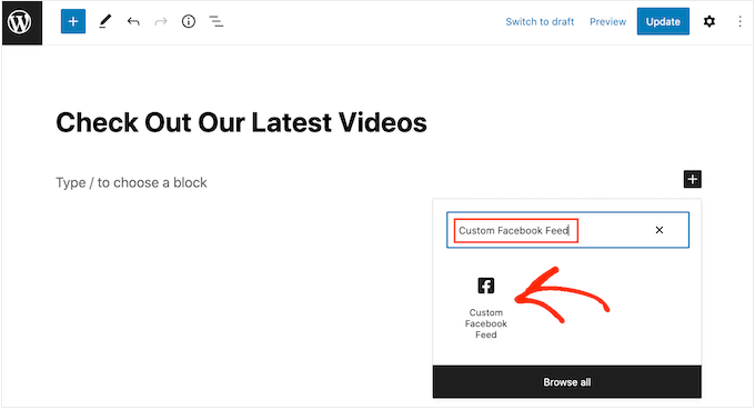 自定義Facebook Feed WordPress塊
