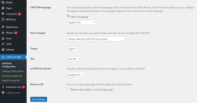 其他驗證碼 4wp 設置