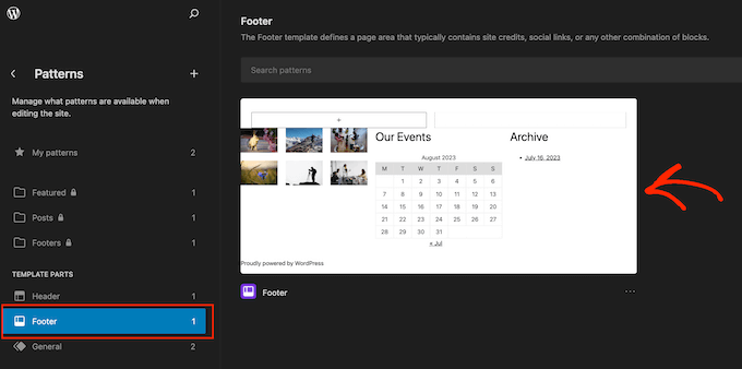 使用全站編輯器 (FSE) 編輯頁腳模板