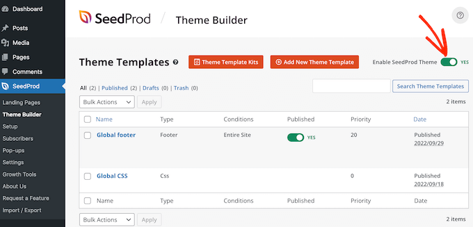 如何啟用自定義WordPress主題