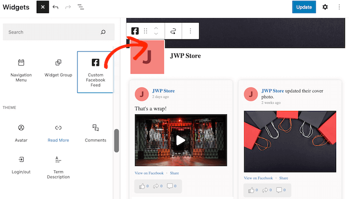 使用小部件嵌入Facebook視頻