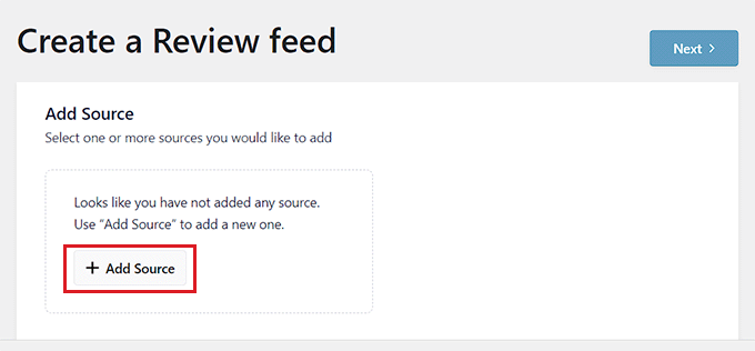 單擊 + 添加源按鈕