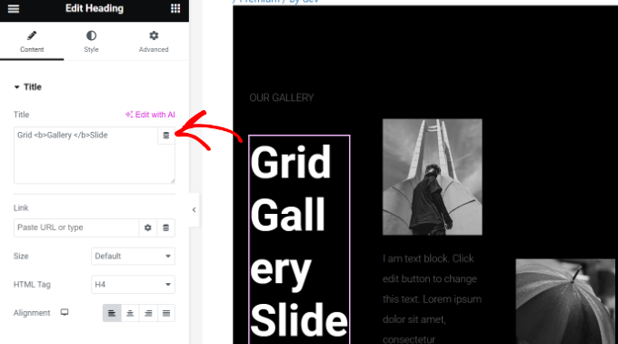 指向任意元素并對(duì)其進(jìn)行編輯