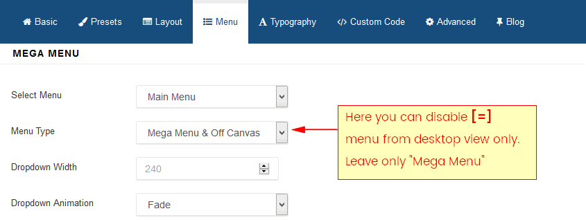 offcanvas桌面菜單