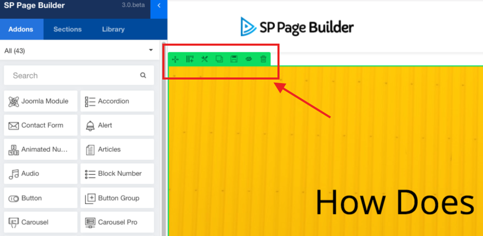 SP page Builder行編輯