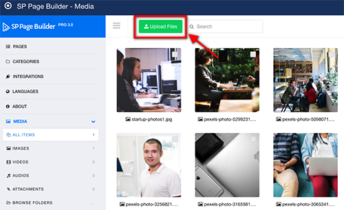 SP Page Builder媒體