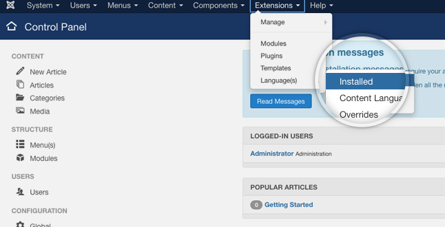 如何更改Joomla管理員語言