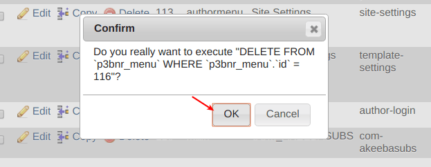 Joomla中刪除組件菜單鏈接