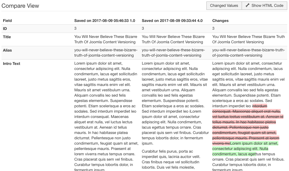 如何在Joomla中使用內容版本控制