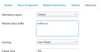 在移動設備上隱藏Joomla模塊