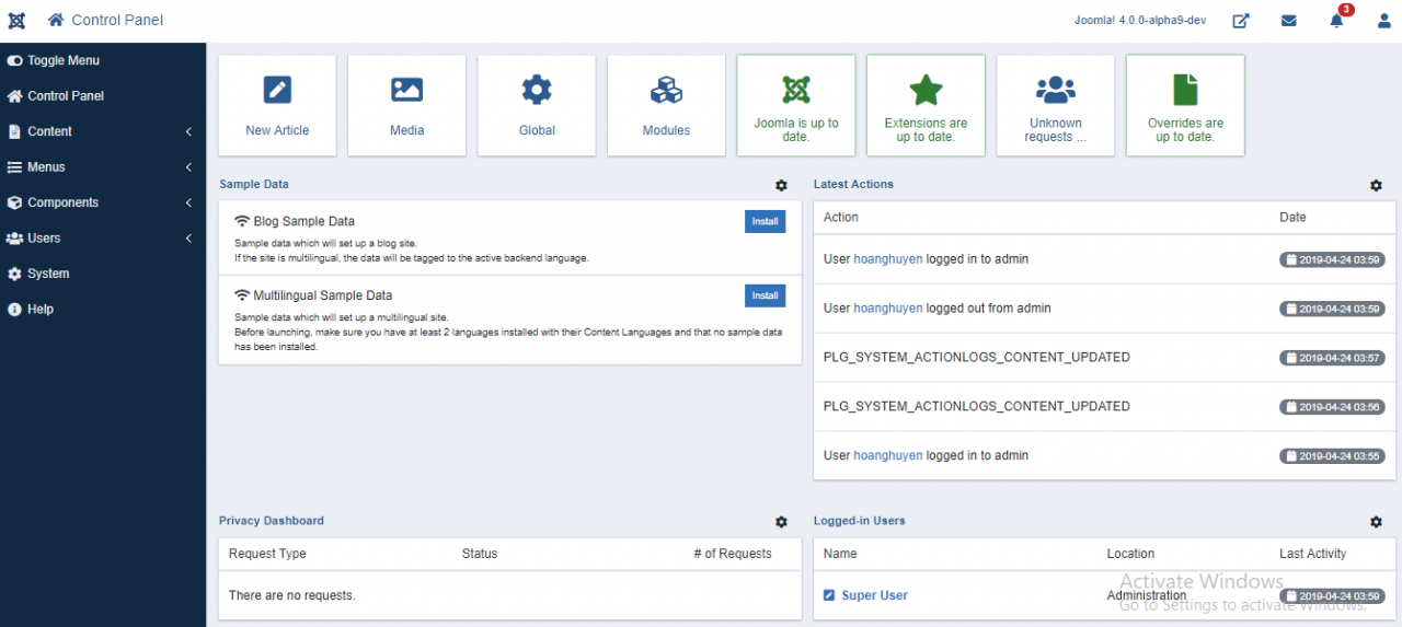Joomla 4管理模板中的出色增強