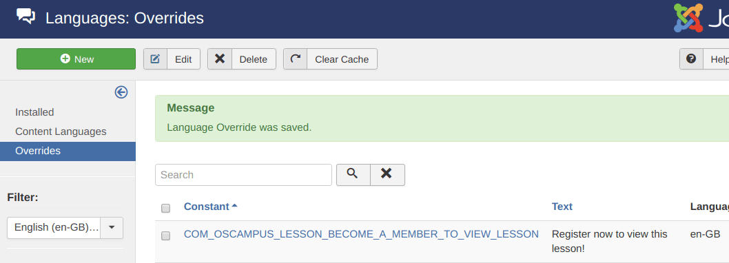如何使用Joomla后臺(tái)來替換語言文件內(nèi)容