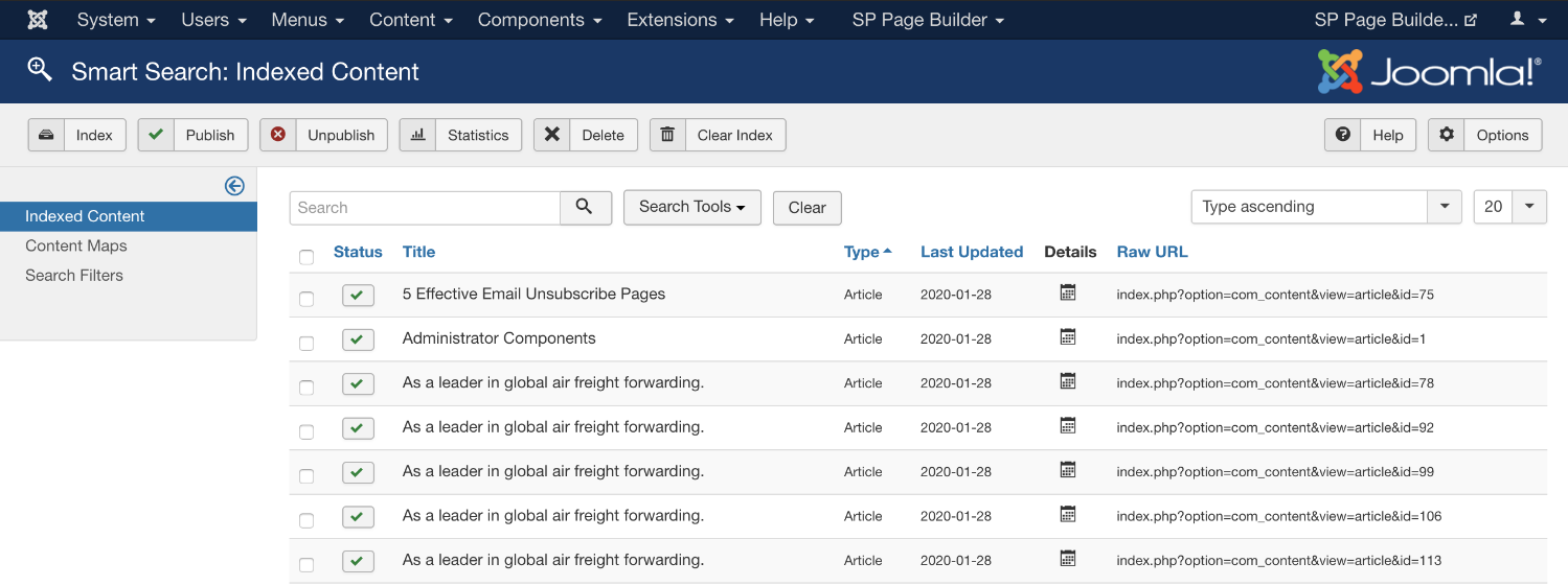 Joomla搜索生態系統介紹