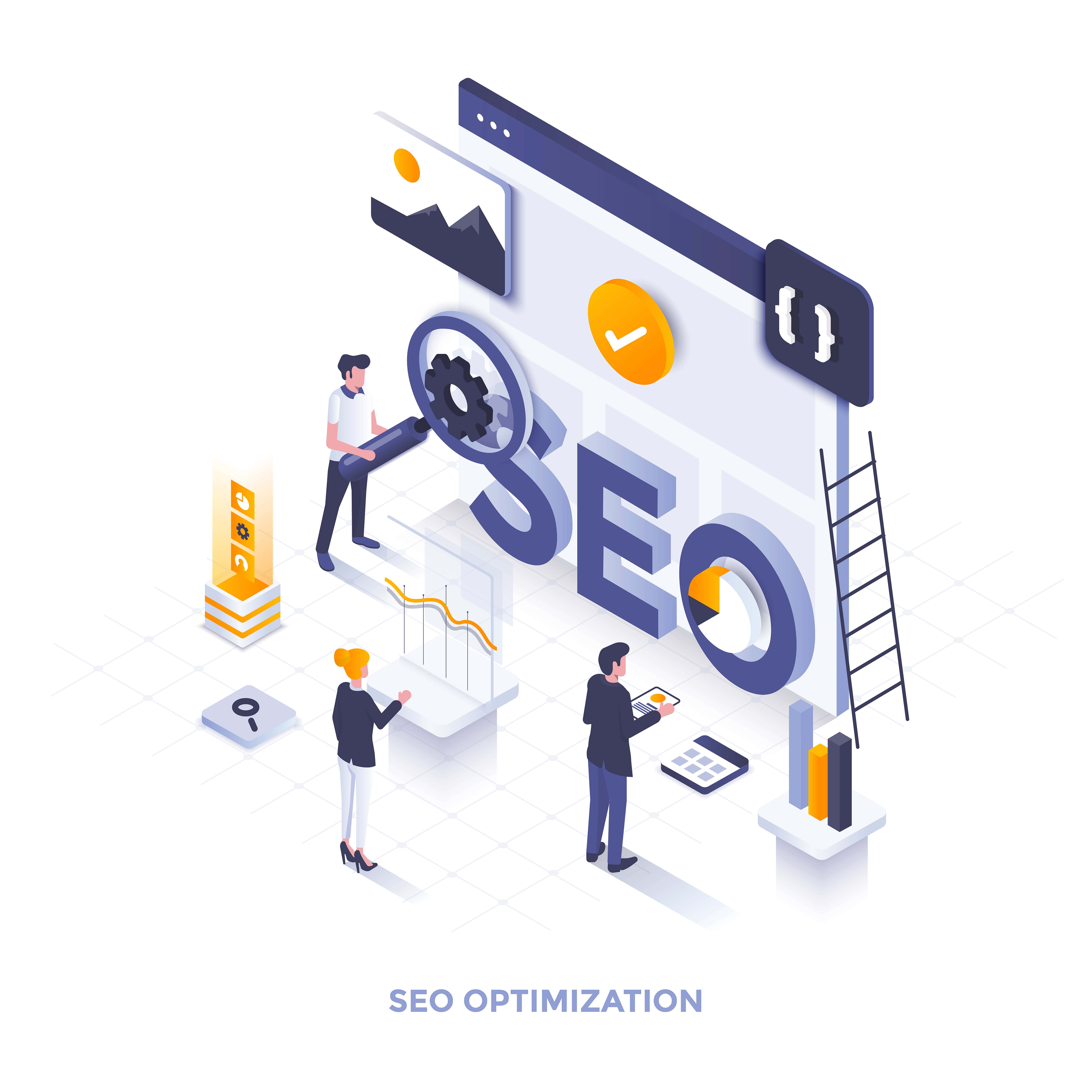 Flat color Modern Isometric Illustration design Seo min