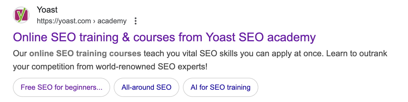 帶有號召性用語的元描述示例