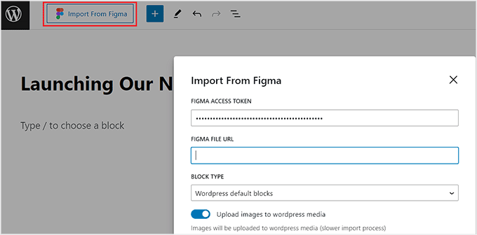 click import from figma button